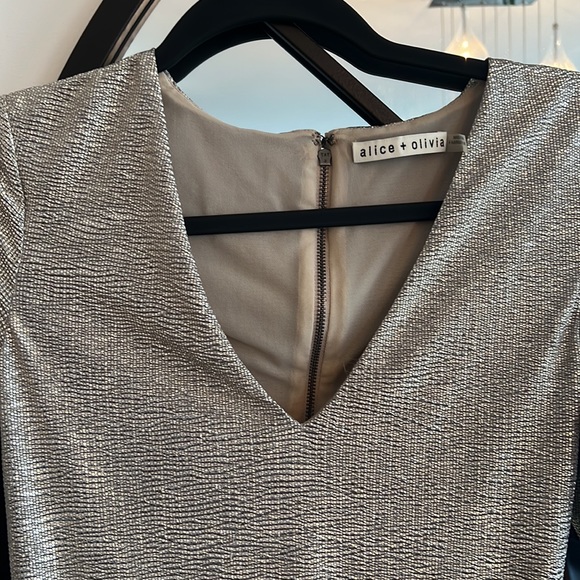 Alice + Olivia silver dress, size 2 - Picture 2 of 7